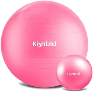 kisnbld Exercise Ball, Extra Thick Yoga Ball for Workout Pregnancy Stability, 4 Sizes Anti-Burst Balance Ball with Foot Pump - Heavy Duty Fitness Ball Chair for Office, Home & Gym