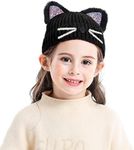 Bellady Kid Girl Hat Cute Cat Ear Beanie Cap Warm for Fall Winter,Child_Black