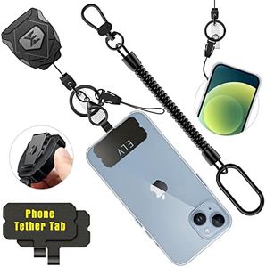 ELV Heavy Duty Retractable Badge Reel with Interval Locking, Theft and Drop Protection Universal Lanyard with 31” Cord, Key Ring, Lobster Clip and Phone Tether Tabs