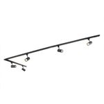 Qazqa - Modern Rail System Black 5 Spotbar I Spotlight Bars 1-Phase - Jeana - Suitable for LED GU10 | 5 Spotway Light - Steel Surface-Mounted