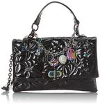 Betsey Johnson Charms & Spells Charm Bracelet Bag, Black Patent