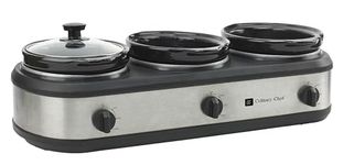 Culinary Chef, Triple Slow Cooker, Buffet Server 3 Pot, Food Warmer - Stainless