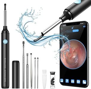 Hopefox Ear Wax Removal Kit, Ear Cleaner Camera, 5MP Ear Camera with 6 LED Lights, WiFi Ear Wax Remover Otoscope with Ear Pick Set for iPhone, iPad & Android Smart Phones