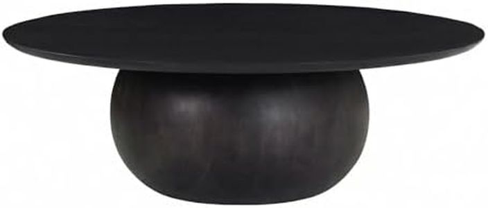 Starlight Canyon Home Black Large Coffee Table with Solid Acacia Wood Top, Handmade Rustic Design, Matt Finish, 60 lbs Weight Capacity for Living Room