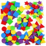 Juvale 1000 Pieces Felt Shapes for Crafts, Heart, Star, and Geometric Designs, Felt Ornaments for Craft Projects (Assorted Colors)