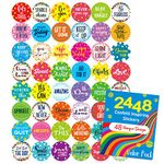 2448 Pcs Teacher Reward Encouraging Confetti Sticker Mega Pack in 48 Designs (Each Measures 1” in Diameter)