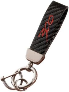 HUIANTS Carbon Fiber Style Car Keychain 300 Emblem Microfiber Leather Key Chain Compatible with Chrysler 300 300C 300S Accessories