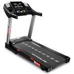 PowerMax Fitness TDM-125 5.0HP DC Motorized Treadmill with Manual Incline, Top Speed 18km/hr, Running Deck 1300x460mm Vertically Foldable Machine, Max User 130kg, LED Display, ipad & Mobile Holder