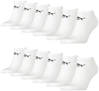 PUMA Lot de 12 paires de chaussettes de sport unisexes pour homme et femme, Blanc., 39-42