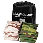 Weather Resistant Cornhole Bean Bags Set of 8 - Regulation Size & Weight - 4 Green Camo & 4 Desert Camouflage Corn Hole Bags