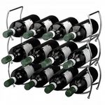 GEEZY 3 Tier Stackable Chrome Wine Storage Display Rack Holder Up To 12 Bottles