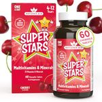 Natures Aid Super Stars Multivitamin & Minerals for Children 4-12 Years, 60 Chewable Tablets, 60 Tablets