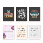 The Crafthives Fridge Magnets for Refrigerator, Home and Kitchen Decoration|Personal Desk (Wooden, 3 x 3.5 inch) Set of 6 | Good Heart Motivational Quote- Full Magnetic Back Side