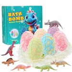 Bath Bombs Gift Set,6*Dinosaur Bath Bombs for Kids with Surprise Dinosaurs Toys Inside, Handmade Organic Natural Fizzy Kids Bath Bombs, Bubble Bath Bombs Ideal Birthday Easter for Boys & Girls 01