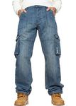 BRAND KRUZE KZ118 Mens Combat Jeans MSW 34S Mid Stonewash