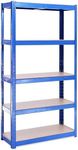 Garage Shelving Units - 71" H x 35" L x 24" W - Heavy Duty Racking - Shelves for Storage -1 Bay - Blue - 5 Tier - 2000LB Capacity (400LB Per Shelf) - Workshop, Shed, Office - 5 Year Warranty