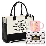 JMTMBR The Tassel Was Worth the Hassle Inspirational Graduation Gift for Grads Classmates Roommates Bestie Tote Bag with Coffee Mug