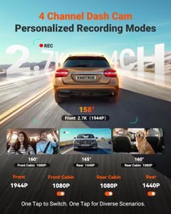 Vantrue N5S 4-Channel Dash Cam – Front, Rear, and Cabin Recording