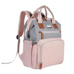 SUPROMOMI Large Diaper Bag Backpack: Multi function Waterproof Tote Diaper Bag for Mom with Twins Toddlers,Stylish Men's Diaper Backpack with Large Capacity - Nappy bag for dad Pink Gray