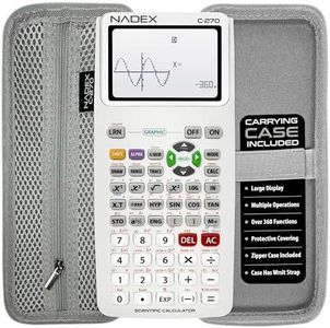 Scientific Calculator with Graphing, Includes Carrying Case, for College and High School Students, Calculus, Algebra, Geometry, Trigonometry, Statistics, Physics, Chemistry, White