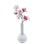 Bamby Bone China White Bud or White Ceramic Vase for Artificial or Real Flower, Twigs & Leaves, 1 Piece Narrow Neck Vase for Table Centrepiece and Home Decor