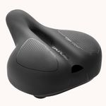 Comfort Bike Seat for Men Women, Wide Bike Seat Cushion Universal Fit for City/Stationary/Exercise/Indoor/Outdoor Bikes, Soft and Waterproof Bicycle Saddle with Dual Shock Absorbing Balls