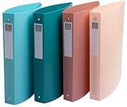 Exacompta - Ref 54470E - Pack of 4 Skandi semi-Rigid Binders - Recycled PP - 2 Round Rings - 40mm Spine - External Size: 32x27cm - Format to File A4 Maxi - 4 Assorted Colours