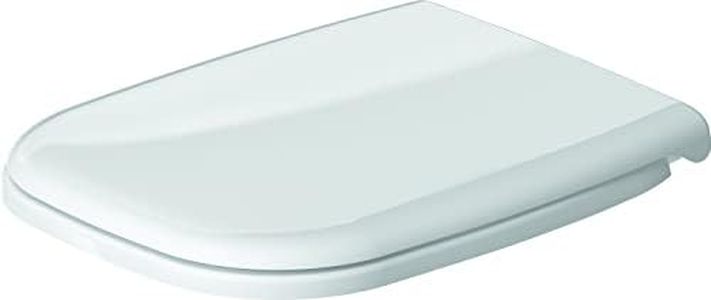 Duravit Abattant WC D-Code, Abattant Toilette en Uréa-Duroplast, Couvercle de Toilette avec Charnières en Acier Inoxydable, Blanc