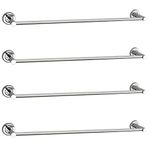 Plantex Stainless Steel Heavy Towel Rod/Towel Rack for Bathroom/Towel Bar/Hanger/Stand/Bathroom Accessories (24 Inch - Chrome Finish) - Pack of 4