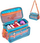 Hautton Carrying Case for Toniebox 2/1 Audio Player, Portable Travel Storage Organizer Bag for Tonies Starter Set, Figures, Headphones and Charging Station with Shoulder Strap and Handle -Blue