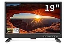 19 inch IPS 1080P LED TV,19 inch small tv with Digital T2 Tuner Freeview Receive,HDMI USB and RCA VGA inputs,12V car cable/AC for Campervan,bedroom(UK/EU)