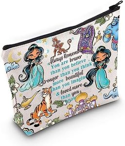 LEVLO Jasmine Princess Cosmetic Make Up Bag Jasmine Fans Gift Jasmine Zipper Pouch Bag For Movie Fans, Always Mo Li, Cosmetic Bag