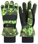 N'Ice Caps Boys Cold Weather Waterproof Camo Print Ski Gloves