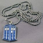 Metal Enamel Pendant Time Lord Tardis Blue Police Box