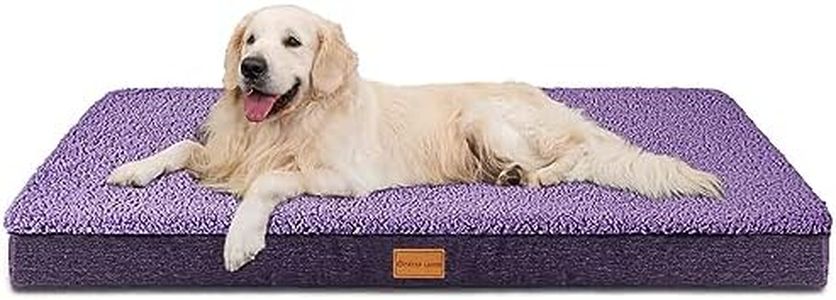 Patas Lague Orthopedic XXL Dog Bed for Extra Large Dogs 48''X30'', Egg Crate Foam Big Large Dog Beds with Removable Washable Cover,Waterproof Pet Bed Mat, Purple