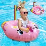 Unicorn Pool Float for Kids with Water Gun, Inflatable Pool Floatie Toy for Toddlers, Swimming Pool Toys, Beach Party Raft, Summer Fun Ride-On Floaties, Water Battle Games for Boys Girls Ages 3-8