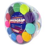 LENGAUC Tacky Overgrips,Tennis/Badminton, 30 Pack, Tacky Anti-Slip and Absorbent Grip, Easy to Use Grip Tape (30 Pack 0.029 inch Assorted Colours)