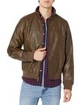 Tommy Hilfiger Men's Faux Leather Bomber Jacket, Earth, X-Large