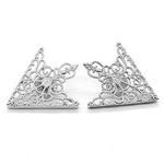 FURE Grill Triangular Collar Pins (Antique Rhodium) for Men and Women