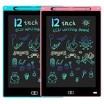 2 Pack LCD Writing Tablet, Colorful Screen Drawing Board,12inch Magnetic Drawing Board,Kids Boogie Board Writing Tablet, Handwriting Doodle Board Toys Gift for Old Boy Girl