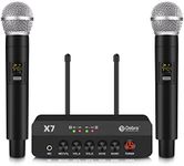 D Debra PRO X7 UHF Wireless Microphone System with Dual Handheld Mic have Optical, Coaxial Input, Compatible with Active Speaker, TV, for Home Karaoke