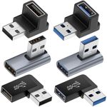 DKARDU USB 3.0 Male to Female 90 Degree Adapter, 6 Types of 90 Degrees Right Angle USB Extender Connector for PC, Laptop, Charger (6 Pack)