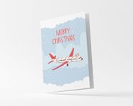 gateway22 Aircraft Christmas Card for Travellers, Airplane Lovers, Pilots, Cabin Crew, with envelope included