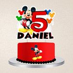 Party Supplies India™ Mickey Mouse theme Cake Topper with Boy/Girl Name and Age