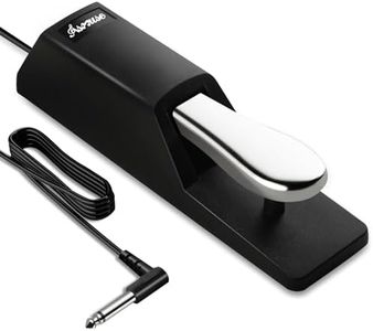 Asmuse Pédale de Sustain Supérieur pour Clavier Piano Universelle, Sustain Pédale Antidérapant Durable en Acier Inoxydable avec Interrupteur de Polarité
