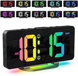Ankilo Newest Super Loud Alarm Clock for Bedroom, 7 Colors Dynamic RGB Light, Dual Alarm, Dimmer, USB&Type-C Charging Port, Small Bedside Digital Clock for Heavy Sleepers, Kids, Boys, Girls