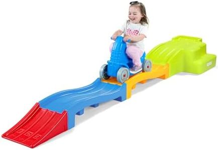 Simplay3 Deluxe Expandable Roller Coaster with Tracks, Downhill Race Track for Growing Kids, Indoor Outdoor Toddler Ride On Toy, Ages 2-5 Years