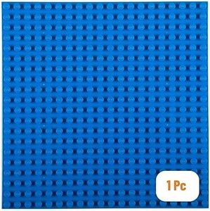 Strictly Briks Classic Big Briks Stackable Baseplates, Large Pegs for Ages 3 and Up, 100% Compatible with All Major Brands, Blue, 1 Piece, 13.75" x 16.25" Inches