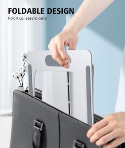 Glangeh Adjustable Laptop Stand – Silver Ergonomic Portable Riser