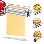 Pasta Maker Attachment Set for KitchenAid Stand Mixers Included Noodle Lattice Roller, Spaghetti Cutter, Pasta Roller and Cleaning Brush